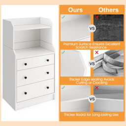 Costway 3-Drawer Dresser Utility Storage Organizer Modern Chest Of Drawers With Open Shelves - thumbnail 8