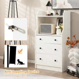 Costway 3-Drawer Dresser Utility Storage Organizer Modern Chest Of Drawers With Open Shelves - thumbnail 6