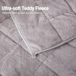 Vivo Teddy Fleece Weighted Blanket Quilted Sherpa Throw Deep Sleep Therapy Relax - 125 X 180Cm - 6Kg - thumbnail 6