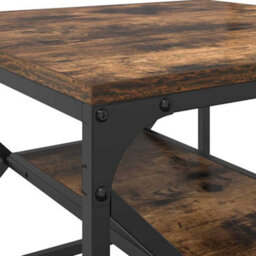 Berkfield Coffee Table With Storage Shelf - Smoked Oak, 51X50X40 Cm, Made Of Engineered Wood - thumbnail 8