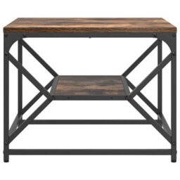Berkfield Coffee Table With Storage Shelf - Smoked Oak, 51X50X40 Cm, Made Of Engineered Wood - thumbnail 6