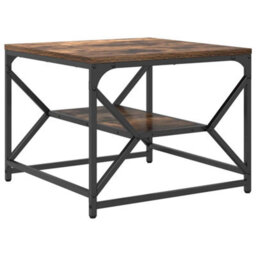 Berkfield Coffee Table With Storage Shelf - Smoked Oak, 51X50X40 Cm, Made Of Engineered Wood - thumbnail 5