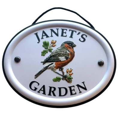 Mulberry Studios Decorative Bird Garden Sign - Janet's Garden