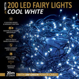 NETTA 200 Led 20M Fairy String Christmas Tree Lights Outdoor And Indoor Plug In - Cool White - thumbnail 2