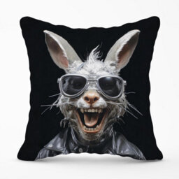 Warren Reed Designer Funky Rabbit Face Outdoor Cushion 45Cm X 45Cm - thumbnail 1
