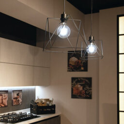 Luminosa Lighting Luminosa Santana Wire Frame Pendant Ceiling Light Black 26X26X25Cm - thumbnail 2