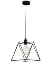 Luminosa Lighting Luminosa Santana Wire Frame Pendant Ceiling Light Black 26X26X25Cm - thumbnail 1