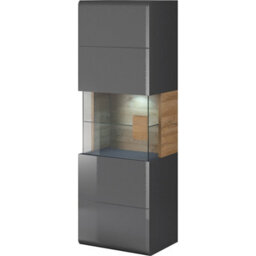 Arte Modern Toledo 07 Wall Hung Cabinet 53Cm - Grey Gloss & San Remo Oak, Stylish Storage Solution - thumbnail 1
