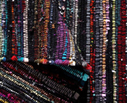 Second Nature Online Festival Recycled Cotton Blend Rag Rug In Varied Colourways Indoor And Outdoor Use / 75 Cm X 120 Cm / Black