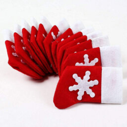 Neel Blue Christmas 24Pcs Santa Socks Cutlery Holder Xmas Stockings For Xmas Dinner Decoration - thumbnail 2