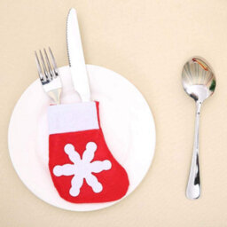 Neel Blue Christmas 24Pcs Santa Socks Cutlery Holder Xmas Stockings For Xmas Dinner Decoration - thumbnail 6