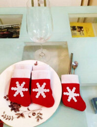 Neel Blue Christmas 24Pcs Santa Socks Cutlery Holder Xmas Stockings For Xmas Dinner Decoration - thumbnail 7