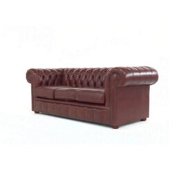 Chesterfield 3 Seater Sofa Old English Hazel Real Leather In Classic Style - thumbnail 3