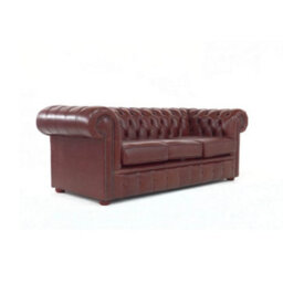 Chesterfield 3 Seater Sofa Old English Hazel Real Leather In Classic Style - thumbnail 5