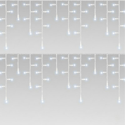 Pegdev - Pdl Cool White Led Icicle Lights White Rubber Cable 60 40 20Cm Drop Outdoor Indoor Connectable Durable System 2M - image 1