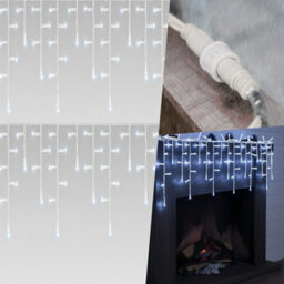 Pegdev - Pdl Cool White Led Icicle Lights White Rubber Cable 60 40 20Cm Drop Outdoor Indoor Connectable Durable System 2M - thumbnail 4