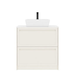 Royal Bathrooms Royal Bathroom Elmore 800mm Classic White Freestanding Bathroom Vanity Unit 2 Drawer Plain White Worktop With Cube Basin - thumbnail 7