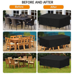 Outdoor Garden Furniture Cover, Dining Table, Patio Chairs, Waterproof, Windproof, Uv-Resistant, For Sofa, Rectangular - thumbnail 6