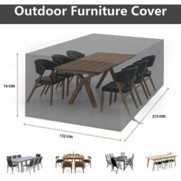 Outdoor Garden Furniture Cover, Dining Table, Patio Chairs, Waterproof, Windproof, Uv-Resistant, For Sofa, Rectangular - thumbnail 5