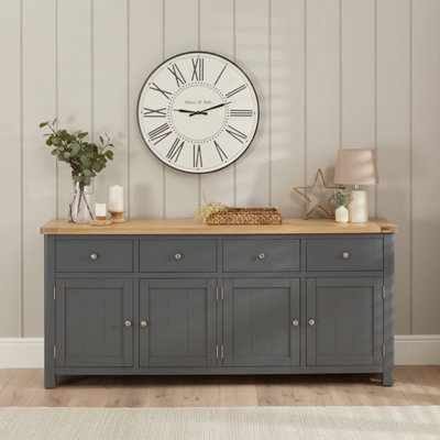 The Furniture Market Marbury Slate Grey Painted Extra Large 4 Drawer 4 Door Sideboard - image 1