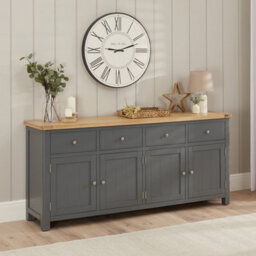 The Furniture Market Marbury Slate Grey Painted Extra Large 4 Drawer 4 Door Sideboard - thumbnail 2