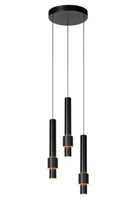 Lucide Margary Modern Pendant Light 28Cm - Led Dim. - 3X4W 2700K - Black - image 1