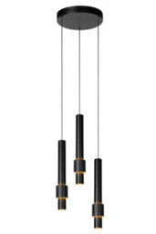 Lucide Margary Modern Pendant Light 28Cm - Led Dim. - 3X4W 2700K - Black - thumbnail 1