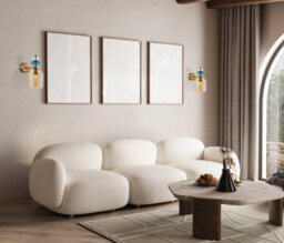 Luminosa Lighting Luminosa Busco Wall Lamp Gold With Amber Shade - thumbnail 3