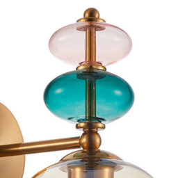 Luminosa Lighting Luminosa Busco Wall Lamp Gold With Amber Shade - thumbnail 2