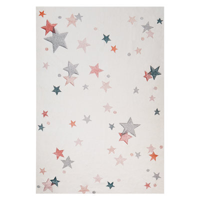 Beliani Kids Rug Alpoud White 140 X 200 Cm Cotton - image 1
