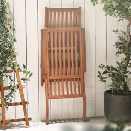 Vonhaus Wooden Garden Sun Lounger Set Of 2, Folding Sunlounger, Removable Footrest & Cushion, Acacia Wood, Hudson - thumbnail 6