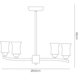 Luminosa Lighting Luminosa Toscano Semi Flush 4 Light G9 White/french Gold - thumbnail 3