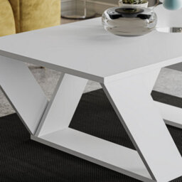 Decortie Pipra Modern Multipurpose Coffee Table 110Cm Open Shelf White Living Room H 40Cm - thumbnail 5