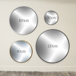 Melody Maison Large Round Black Framed Wall Mirror 80Cm X 80Cm - thumbnail 4