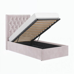 Flair Milan Single Velvet Ottoman Bed Pink - thumbnail 5