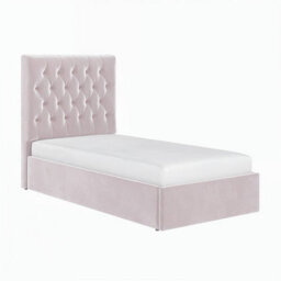 Flair Milan Single Velvet Ottoman Bed Pink - thumbnail 4