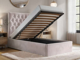 Flair Milan Single Velvet Ottoman Bed Pink - thumbnail 2