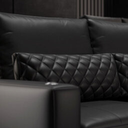 Valencia Pisa Top Grain Nappa 11000 Leather Lounge Sectional Loveseat Sofa Black Removable Back Cushions - thumbnail 9