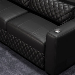 Valencia Pisa Top Grain Nappa 11000 Leather Lounge Sectional Loveseat Sofa Black Removable Back Cushions - thumbnail 8
