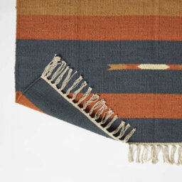 Homescapes Lundi Orange & Blue Kilim Cotton & Jute Rug 120 X 170 Cm - thumbnail 5