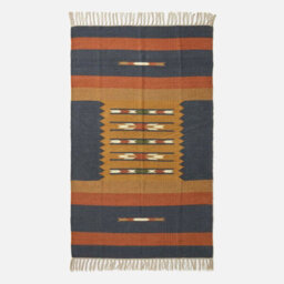 Homescapes Lundi Orange & Blue Kilim Cotton & Jute Rug 120 X 170 Cm - thumbnail 2