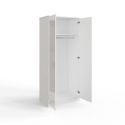 Fwstyle Chilton White Gloss 2 Door Mirrored Double Wardrobe (H) 181.5Cm (W) 80Cm (D) 50Cm - thumbnail 4