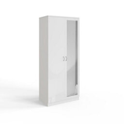 Fwstyle Chilton White Gloss 2 Door Mirrored Double Wardrobe (H) 181.5Cm (W) 80Cm (D) 50Cm - thumbnail 3