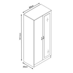 Fwstyle Chilton White Gloss 2 Door Mirrored Double Wardrobe (H) 181.5Cm (W) 80Cm (D) 50Cm - thumbnail 9