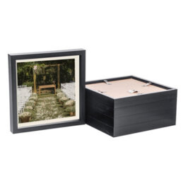 "Nicola Spring 10 X 10"" Photo Frames - Black/ivory Mount - 3D Picture Frame Box Portrait Display Case (8 X 8"" Mount) Set Of 5" - thumbnail 1