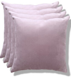 Beautiful Beanbags Set Of 4 Plush Velvet Scatter Cushions Complete With Cushion Pads Furniture Cushions With Inserts 4 Plush Velvet Cushions - Lilac