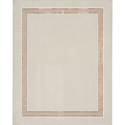 Modern Plain Rug, 10mm Pile Modern Rug, Ivory Cream Rug, Anti-Shed Bordered Rug For Bedroom, & Livingroom-239Cm X 300Cm - image 1