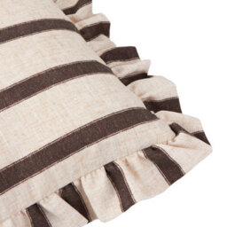 Wylder Connie Square Striped Cushion Cover, Chocolate, 45 X 45Cm - thumbnail 4