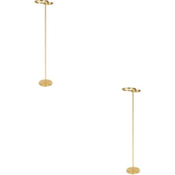 Loops 2 Pack Stylish Modern Brushed Brass Led Floor Lamp For Indoor Lighting