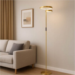 Loops 2 Pack Stylish Modern Brushed Brass Led Floor Lamp For Indoor Lighting - thumbnail 3